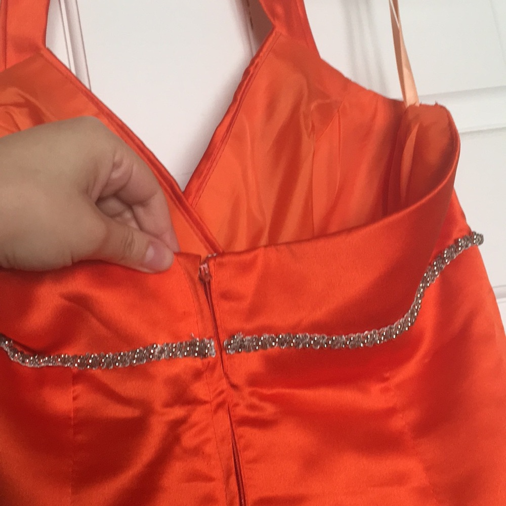Orange Custom Made Bridesmaids Dress - Picture 3 of 4